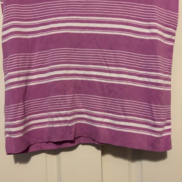 Talbots short cap sleeve purple and white stripe sweater top woman's size XL - Picture 5 of 7